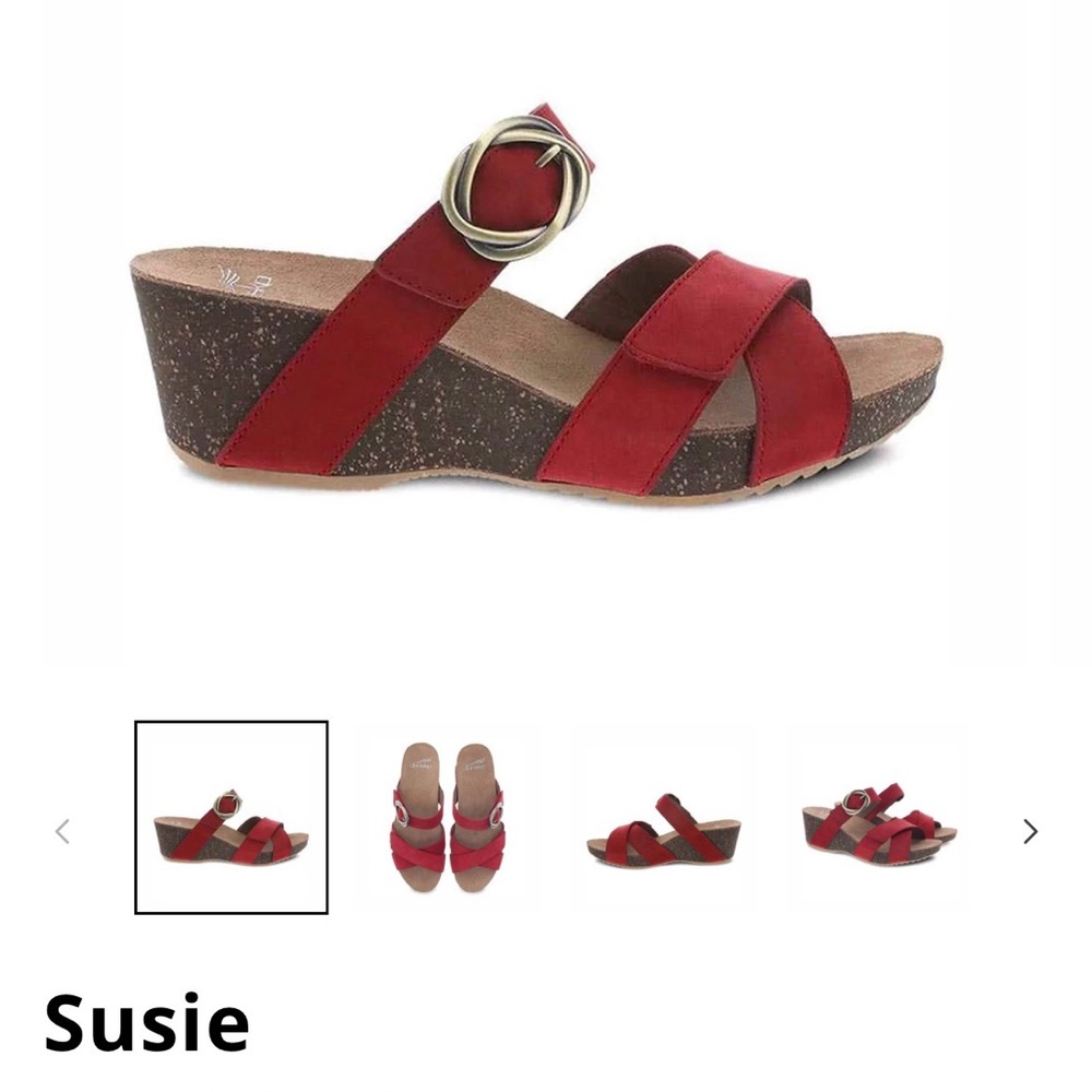 NWOB Red Dansko Susie Women's Wedge Slide Sandals 39
